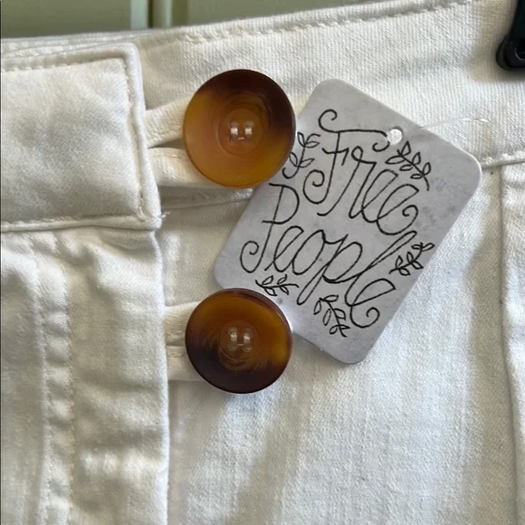 Free People NWT White Button-Front Skirt, Size 12 - Picture 2 of 9